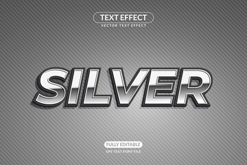 Editable Glossy Silver Text Effect