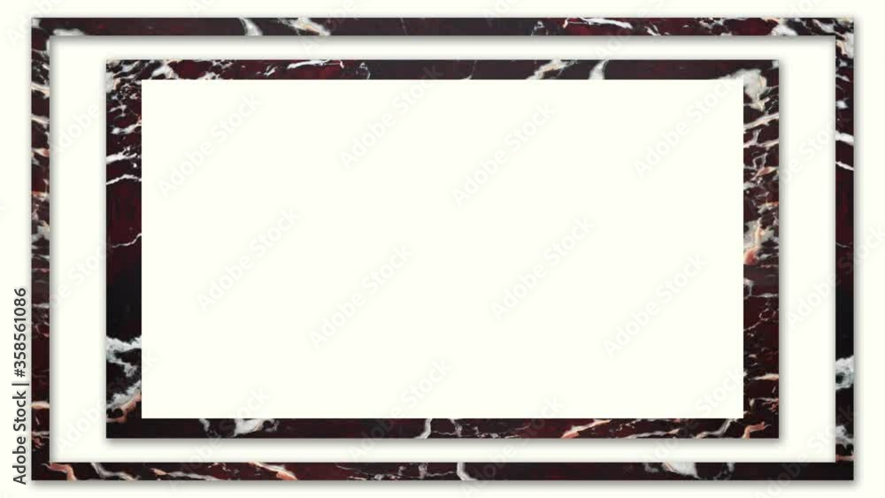 Poster dark colored marble border frame template in plain backdrop - animation