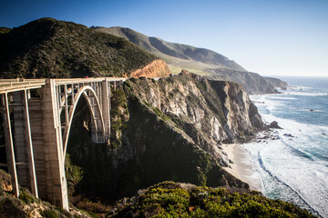 Bixby Bridge and Coastline at Big Sur USA