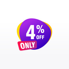 4 discount, Sales Vector badges for Labels, , Stickers, Banners, Tags, Web Stickers, New offer. Discount origami sign banner