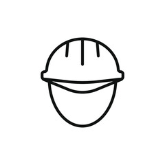 Simple icon of a helmet with outline style design
