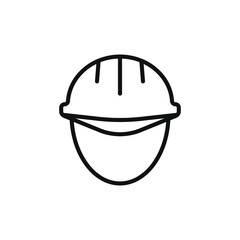 Simple icon of a helmet with outline style design