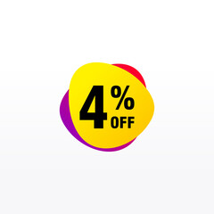 4 discount, Sales Vector badges for Labels, , Stickers, Banners, Tags, Web Stickers, New offer. Discount origami sign banner