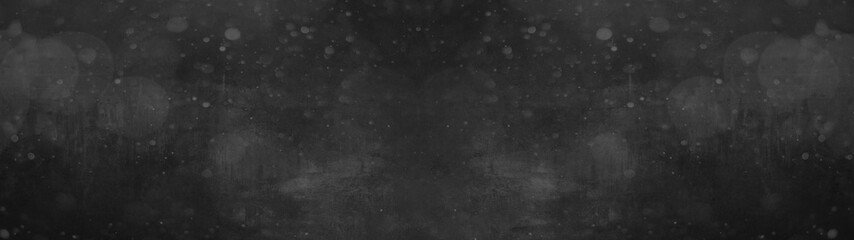 Abstract festive celebration template texture background banner panorama - Dark black snowy night...