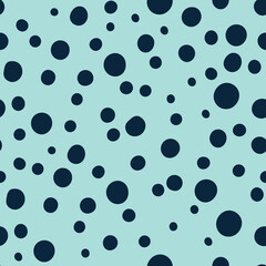 Fototapeta na wymiar Vector seamless polka dot pattern in blue tones. The design is perfect for dress design, backgrounds, home decoration, wallpaper, wrapping paper, textiles, surfaces.