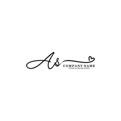 AS initials signature logo. Handwriting logo vector templates. Hand drawn Calligraphy lettering Vector illustration.
