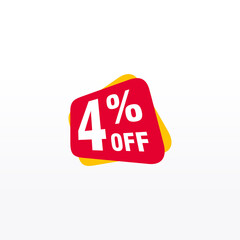 4 discount, Sales Vector badges for Labels, , Stickers, Banners, Tags, Web Stickers, New offer. Discount origami sign banner