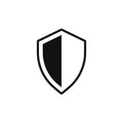 Shield icon with outline style design