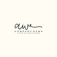 AW initials signature logo. Handwriting logo vector templates. Hand drawn Calligraphy lettering Vector illustration.