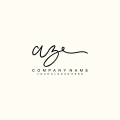 AZ initials signature logo. Handwriting logo vector templates. Hand drawn Calligraphy lettering Vector illustration.