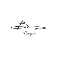 BA initials signature logo. Handwriting logo vector templates. Hand drawn Calligraphy lettering Vector illustration.