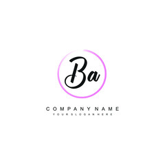 BA initials signature logo. Handwriting logo vector templates. Hand drawn Calligraphy lettering Vector illustration.