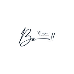 BA initials signature logo. Handwriting logo vector templates. Hand drawn Calligraphy lettering Vector illustration.