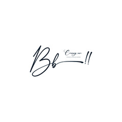 BB initials signature logo. Handwriting logo vector templates. Hand drawn Calligraphy lettering Vector illustration.
