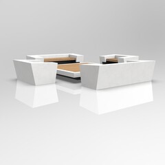 3d image of Bench krion from porcelanosa 00003