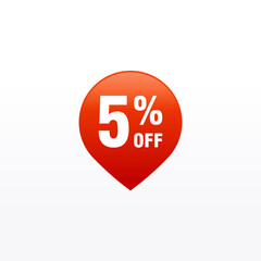 5 discount, Sales Vector badges for Labels, , Stickers, Banners, Tags, Web Stickers, New offer. Discount origami sign banner