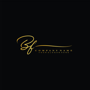 BF initials signature logo. Handwriting logo vector templates. Hand drawn Calligraphy lettering Vector illustration.