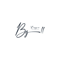 Obraz premium BG initials signature logo. Handwriting logo vector templates. Hand drawn Calligraphy lettering Vector illustration.