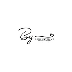 BG initials signature logo. Handwriting logo vector templates. Hand drawn Calligraphy lettering Vector illustration.