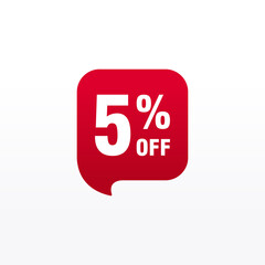 5 discount, Sales Vector badges for Labels, , Stickers, Banners, Tags, Web Stickers, New offer. Discount origami sign banner