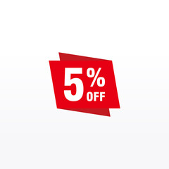 5 discount, Sales Vector badges for Labels, , Stickers, Banners, Tags, Web Stickers, New offer. Discount origami sign banner