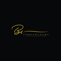 BI initials signature logo. Handwriting logo vector templates. Hand drawn Calligraphy lettering Vector illustration.