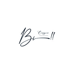 BI initials signature logo. Handwriting logo vector templates. Hand drawn Calligraphy lettering Vector illustration.