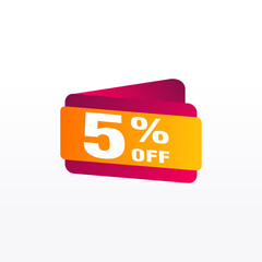 5 discount, Sales Vector badges for Labels, , Stickers, Banners, Tags, Web Stickers, New offer. Discount origami sign banner