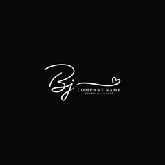 BJ initials signature logo. Handwriting logo vector templates. Hand drawn Calligraphy lettering Vector illustration.