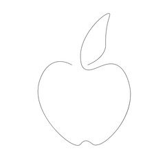 Apple one line drawing, vector illustration	