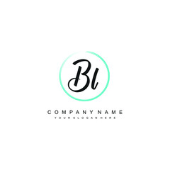 BL initials signature logo. Handwriting logo vector templates. Hand drawn Calligraphy lettering Vector illustration.