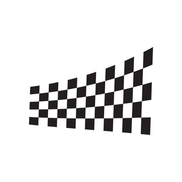 Race flag icon, simple design race flag logo