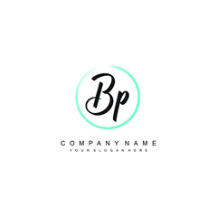 BP initials signature logo. Handwriting logo vector templates. Hand drawn Calligraphy lettering Vector illustration.