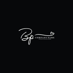 BP initials signature logo. Handwriting logo vector templates. Hand drawn Calligraphy lettering Vector illustration.