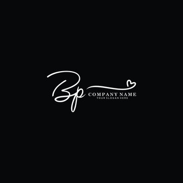 BP initials signature logo. Handwriting logo vector templates. Hand drawn Calligraphy lettering Vector illustration.