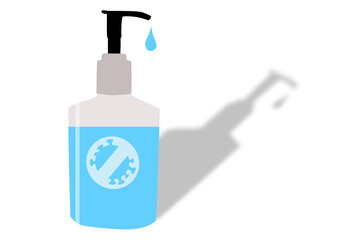 Hand sanitizer illustration isolated on white background.