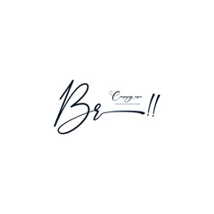 BR initials signature logo. Handwriting logo vector templates. Hand drawn Calligraphy lettering Vector illustration.