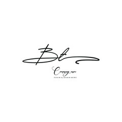 BT initials signature logo. Handwriting logo vector templates. Hand drawn Calligraphy lettering Vector illustration.