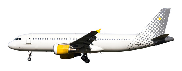 modern passenger plane on white background