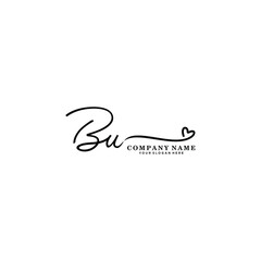 BU initials signature logo. Handwriting logo vector templates. Hand drawn Calligraphy lettering Vector illustration.