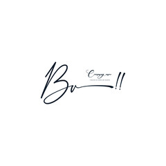 BV initials signature logo. Handwriting logo vector templates. Hand drawn Calligraphy lettering Vector illustration.