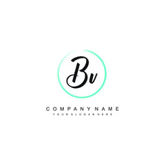 BV initials signature logo. Handwriting logo vector templates. Hand drawn Calligraphy lettering Vector illustration.