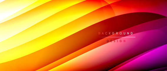 Fluid gradient waves with shadow lines and glowing light effect, modern flowing motion abstract background for cover, placards, poster, banner or flyer