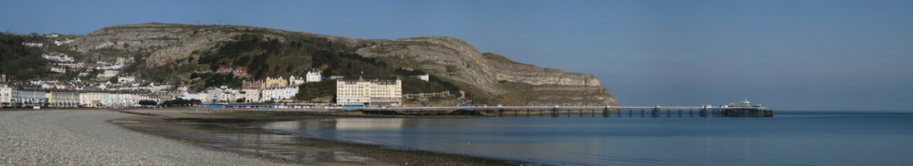Panorama of Llandudno Pier the longest pier in Wales, United Kingdom, Great Britain