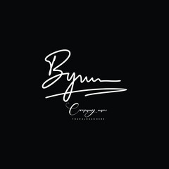 BY initials signature logo. Handwriting logo vector templates. Hand drawn Calligraphy lettering Vector illustration.