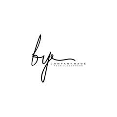 BY initials signature logo. Handwriting logo vector templates. Hand drawn Calligraphy lettering Vector illustration.