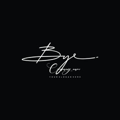 BY initials signature logo. Handwriting logo vector templates. Hand drawn Calligraphy lettering Vector illustration.