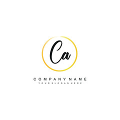 CA initials signature logo. Handwriting logo vector templates. Hand drawn Calligraphy lettering Vector illustration.