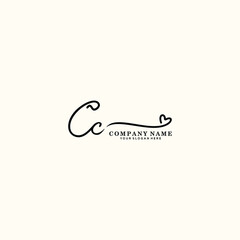 Fototapeta CC initials signature logo. Handwriting logo vector templates. Hand drawn Calligraphy lettering Vector illustration. obraz