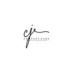 CJ initials signature logo. Handwriting logo vector templates. Hand drawn Calligraphy lettering Vector illustration.